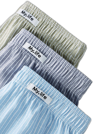 4 Pack Men's Pure Cotton Loose-Fit Antibacterial Home Sleep Boxer Shorts
