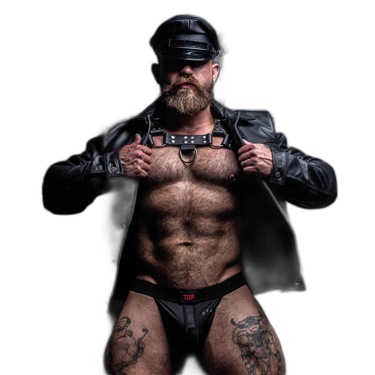 Prowler RED Leather Trucker Jacket Black
