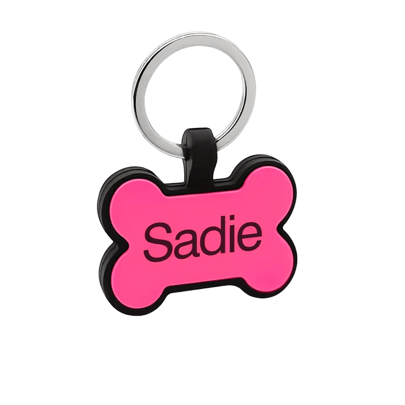 Custom Engraved Silicone Pink Tag