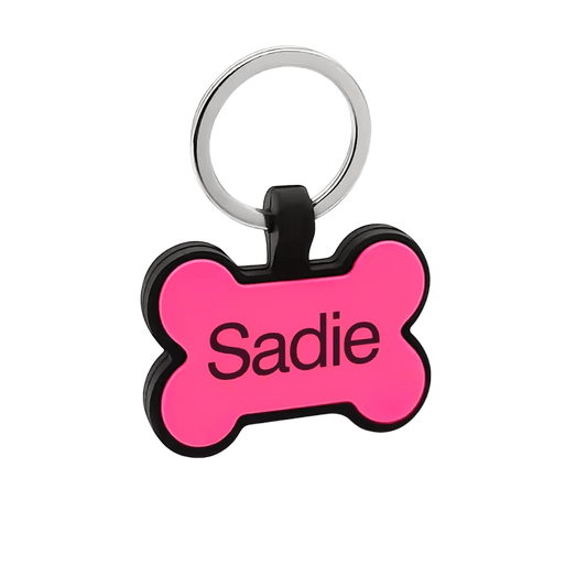 Custom Engraved Silicone Pink Tag