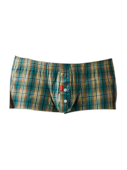 2 Pack Men's Anti-Odor Ultra-Soft Pure Cotton Plaid Design Boxer Shorts