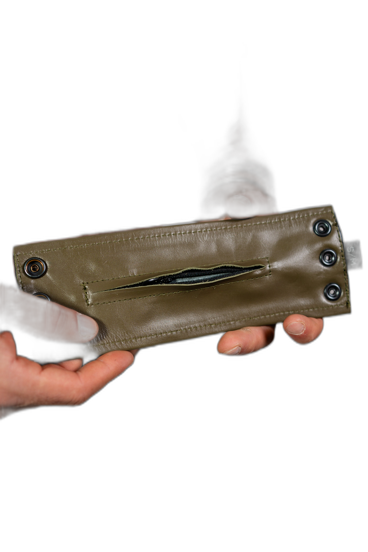 ruff GEAR Double Tone Leather Wrist Strap Wallet Army Black
