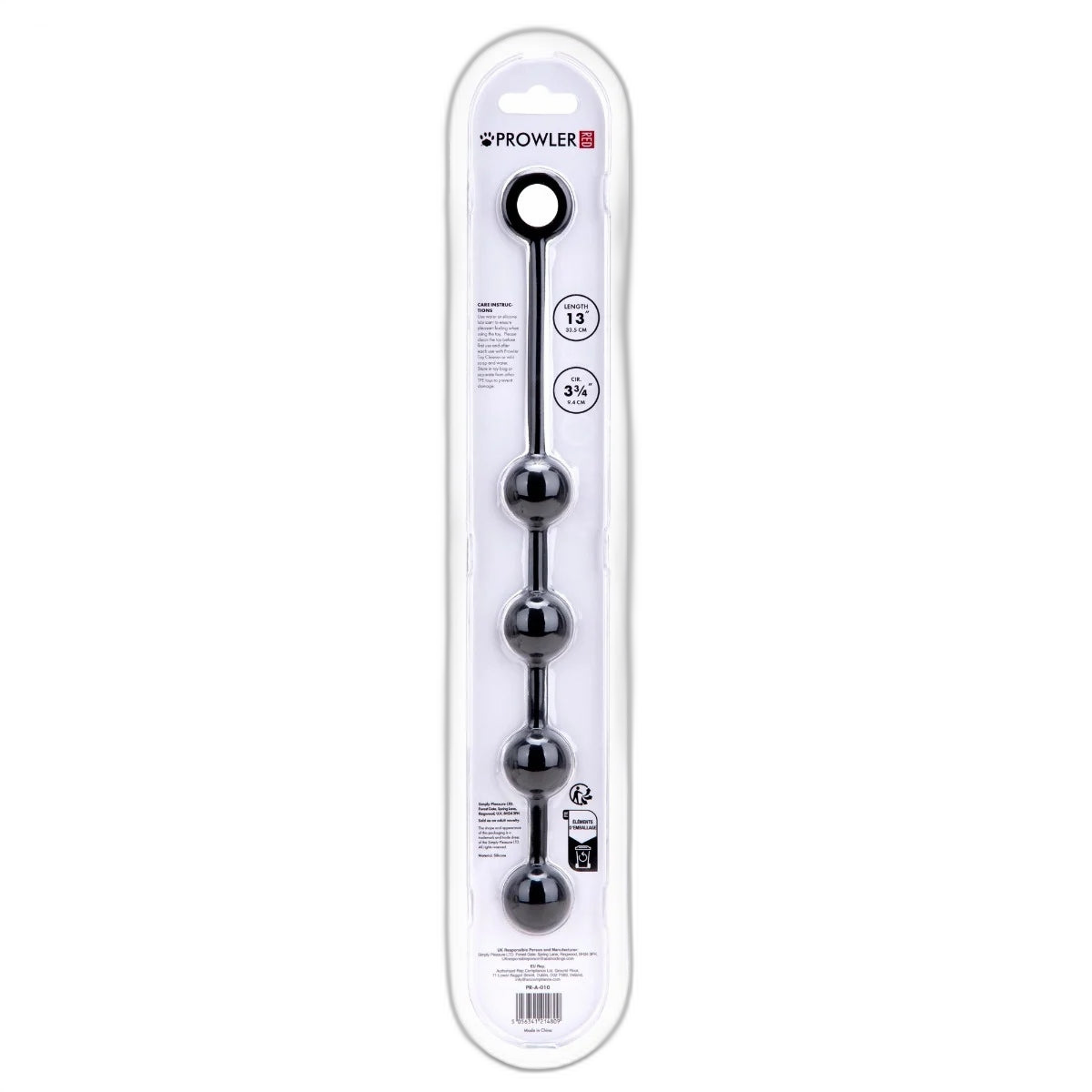 Prowler RED Silicone Anal Beads Black Small