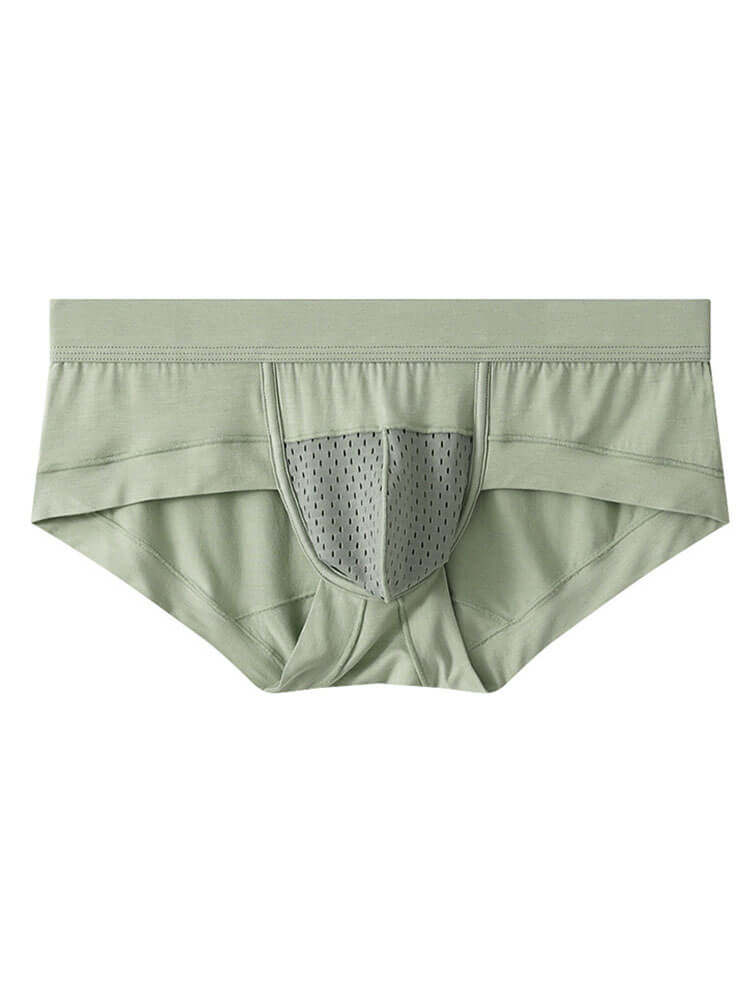 Men's Solid-Color Breathable Bamboo Fiber Briefs