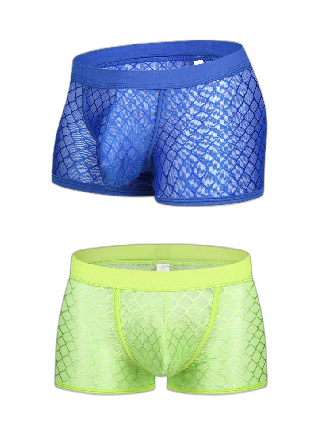 2 Pack Men's Sexy Transparent Mesh Trunks