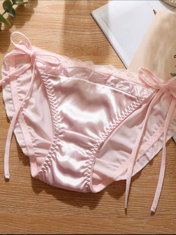 Men's Sexy Lace-Up Low Waist Lace Briefs