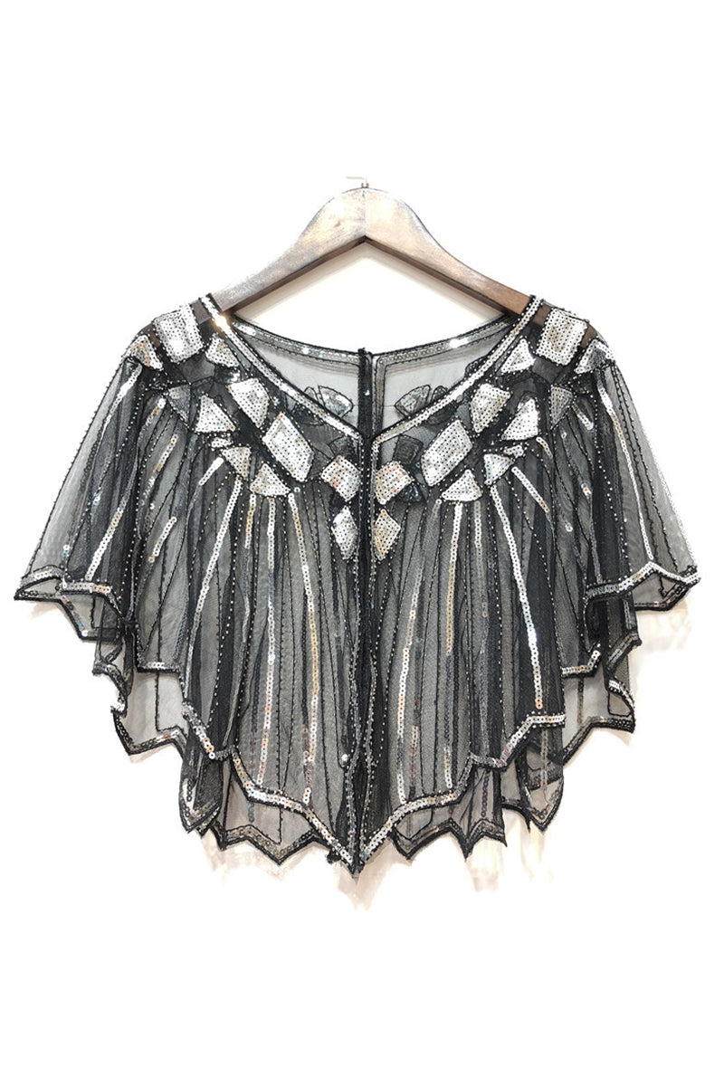 Embroidery Mesh See Through Sequins Patchwork Wraps
