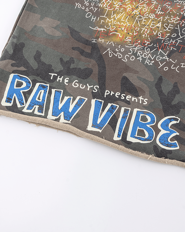 Graffiti Camo Sleeveless Oversized T-Shirt