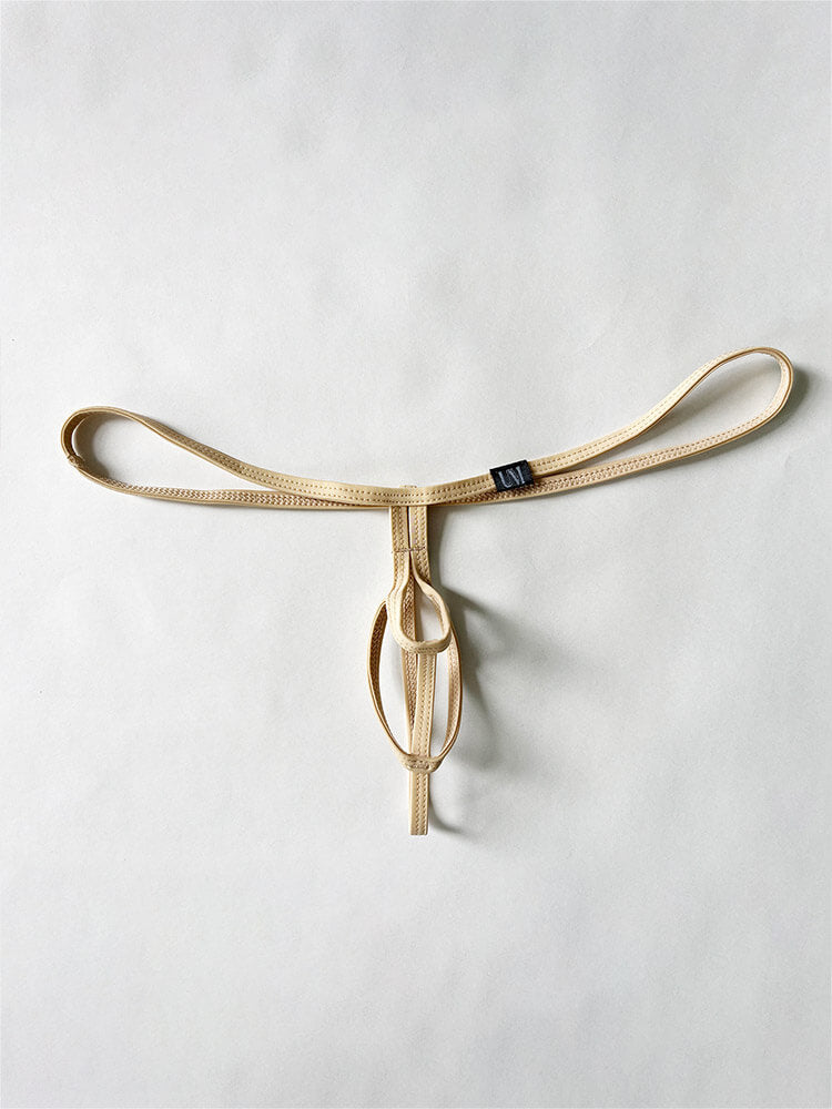 Men's Sexy Elastic Strap Hollow Solid Color Thong