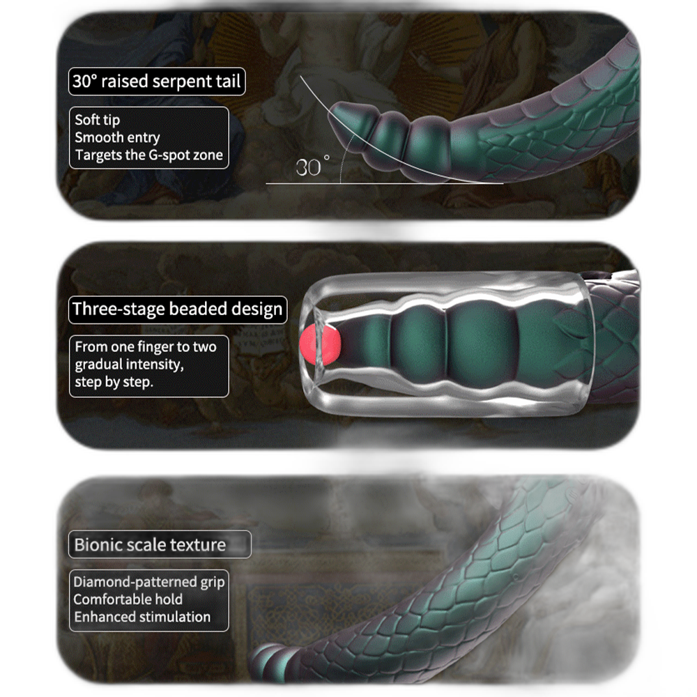 Temptasia Rattlesnake Dual-Ended Vibrator - Plasma Vibrator - Prostate & G Spot Stimulator