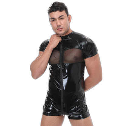 Faux Leather Fetish Bodysuit