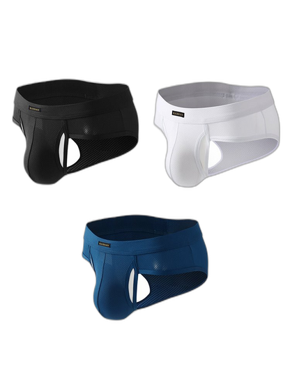 3 Pack Men's Seamless Comfort Sporty Cut Stretch Fit Briefs
