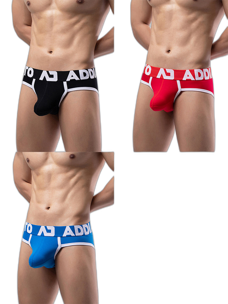 3 Pack Men's Gun and Bullet Separate Large Bag U-Shaped 3D Cut Loose Briefs