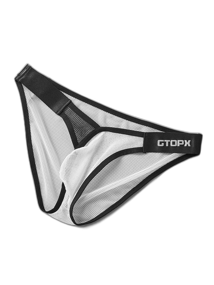 2 Pack Men's U-Pouch Sheer Mesh Briefs