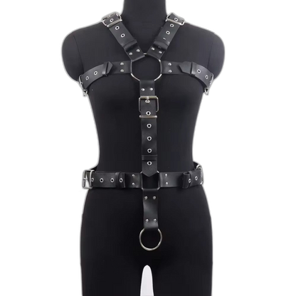 Full Torso Adjustable Leather Harness