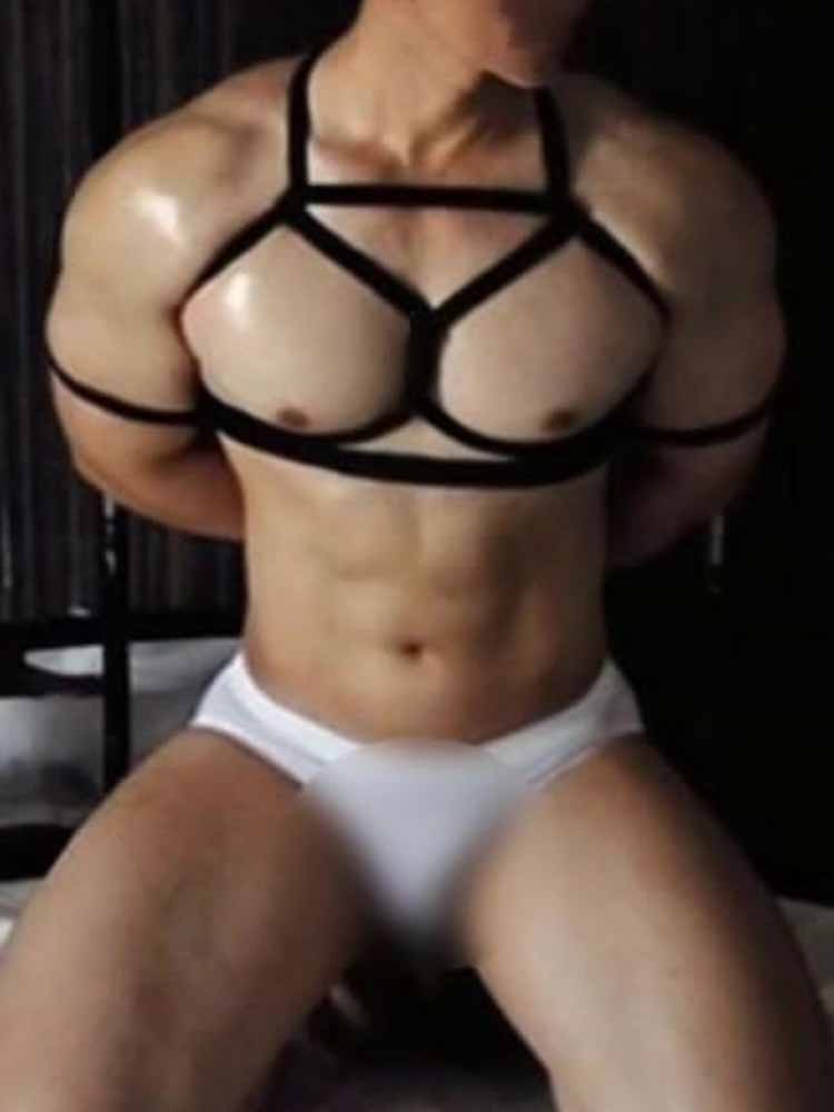 Men's Elastic Black Chest Strap