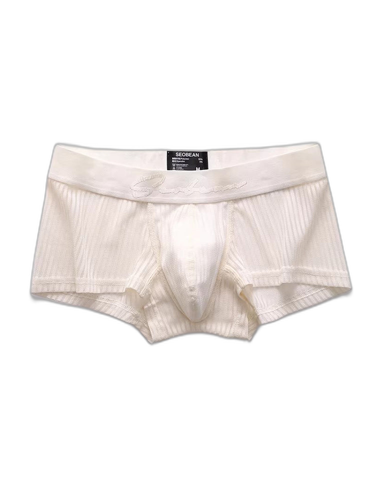 3 Pack Men's Striped Mesh Trunks with Comfort Pouch