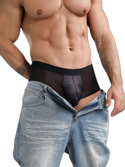 2 Pack Men's Ultra-Thin Breathable Antibacterial Crotch Briefs
