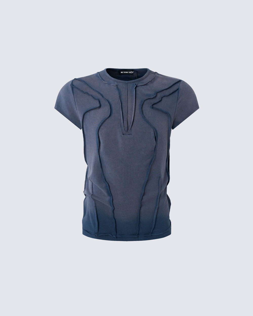 Distressed Casual Pleated Short-Sleeved T-Shirt