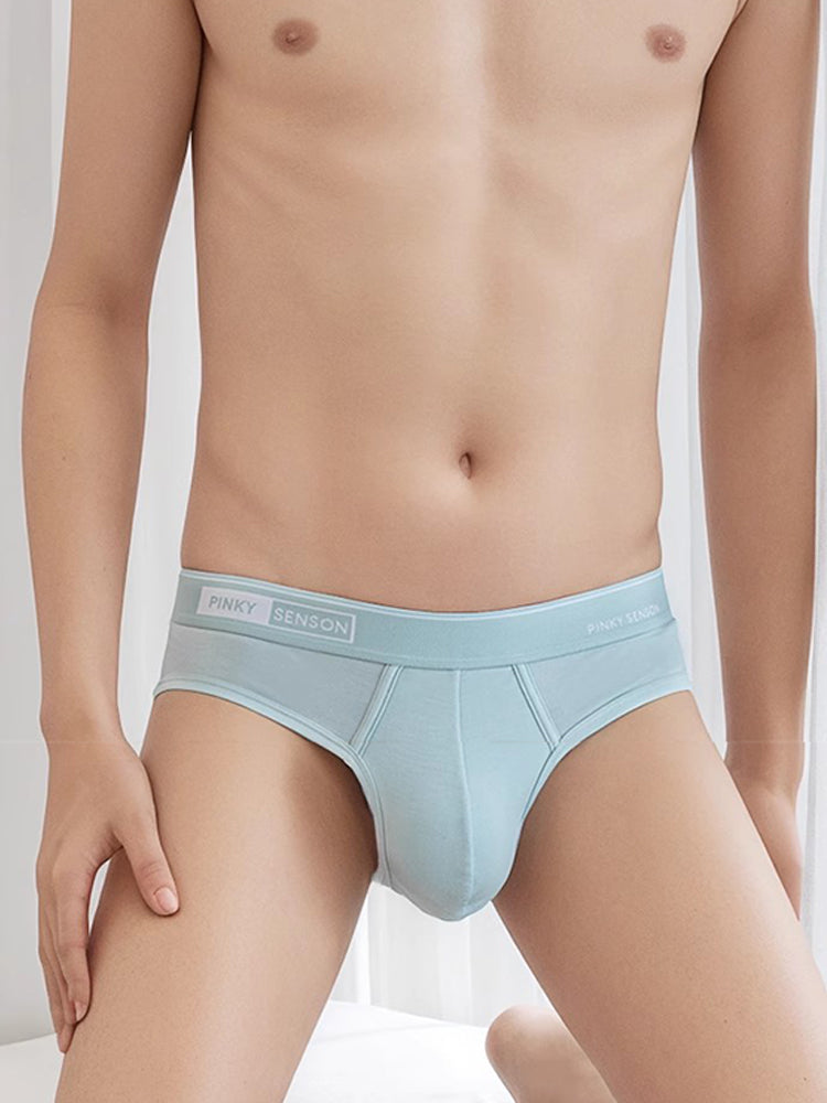 4 Pack Men's Modal Skin-Friendly Solid Color Mid-Rise Briefs