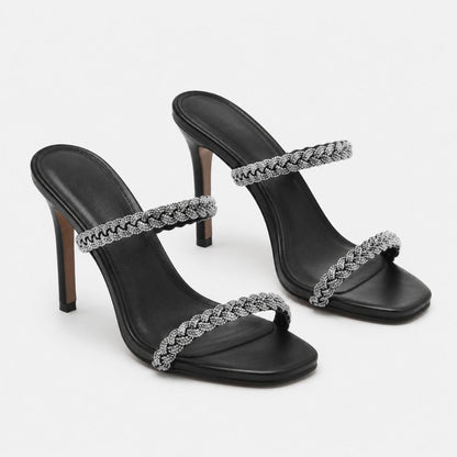 Luxe Crystal Stiletto Mules