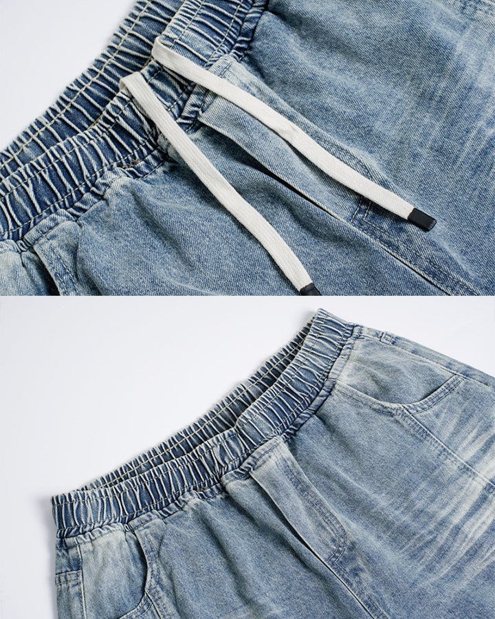 KIIKIO High Street Cloud Deconstructed Cropped Jeans