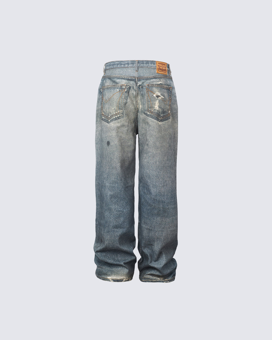 KIIKIO Y2K Star Graphic Flared Jeans