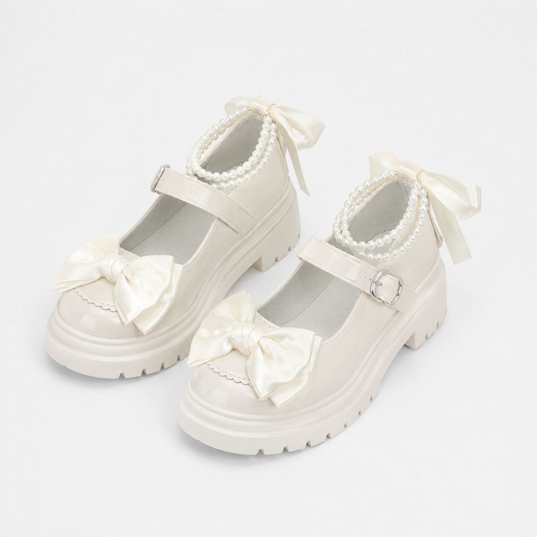 Pearl Ribbon Mary Janes