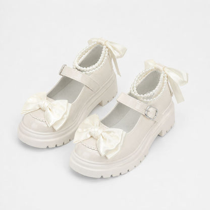 Pearl Ribbon Mary Janes