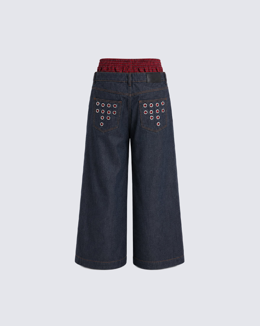KIIKIO Punk Layered Jeans