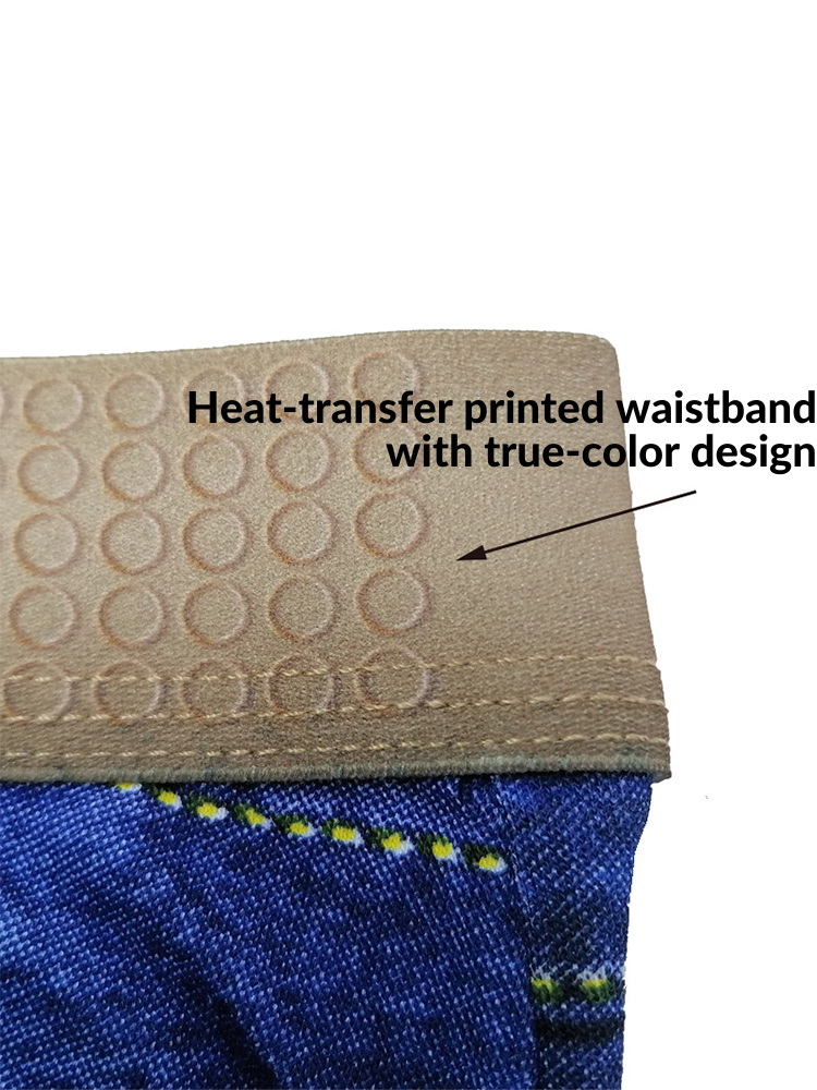 2 Pack Men's Denim Printed Cotton Boxer Briefs