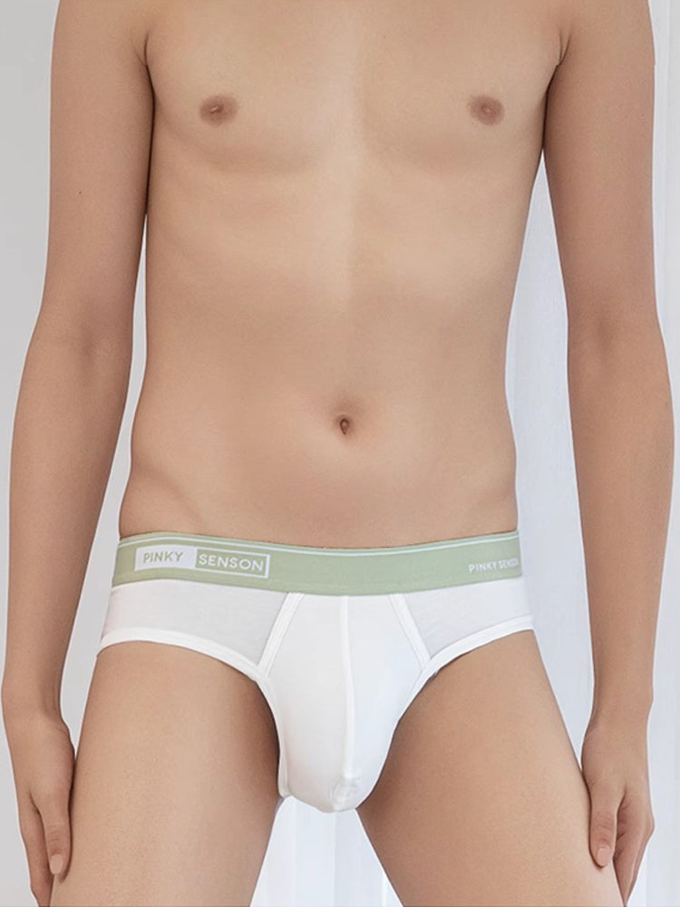 4 Pack Men's Modal Skin-Friendly Solid Color Mid-Rise Briefs