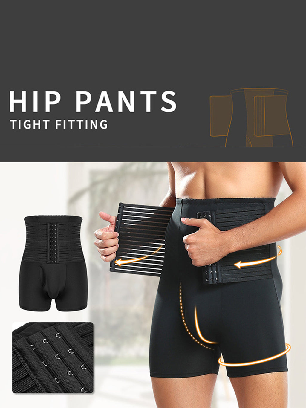 Men's Tummy Control Boxer Briefs with Open Fly