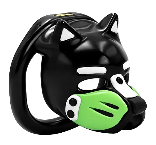 Pup Hood Chastity Cage Green