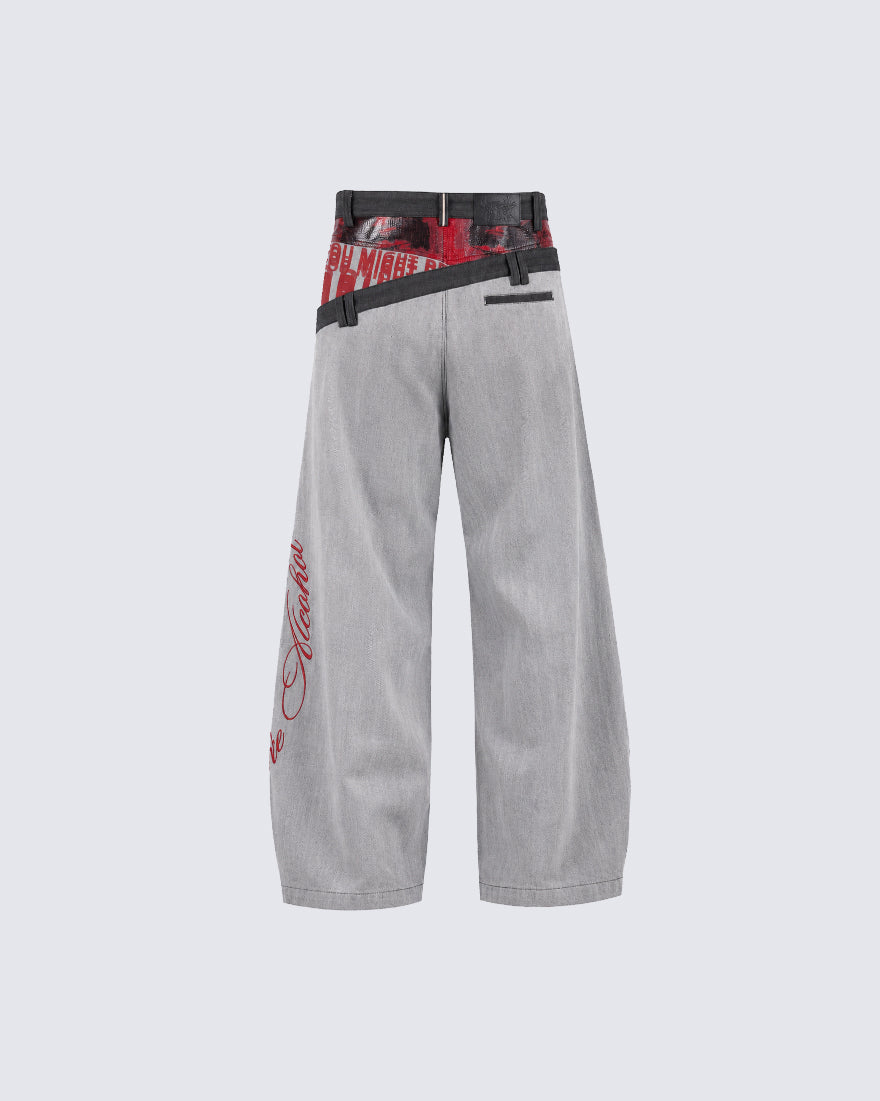 KIIKIO Y2K Asymmetric Jeans
