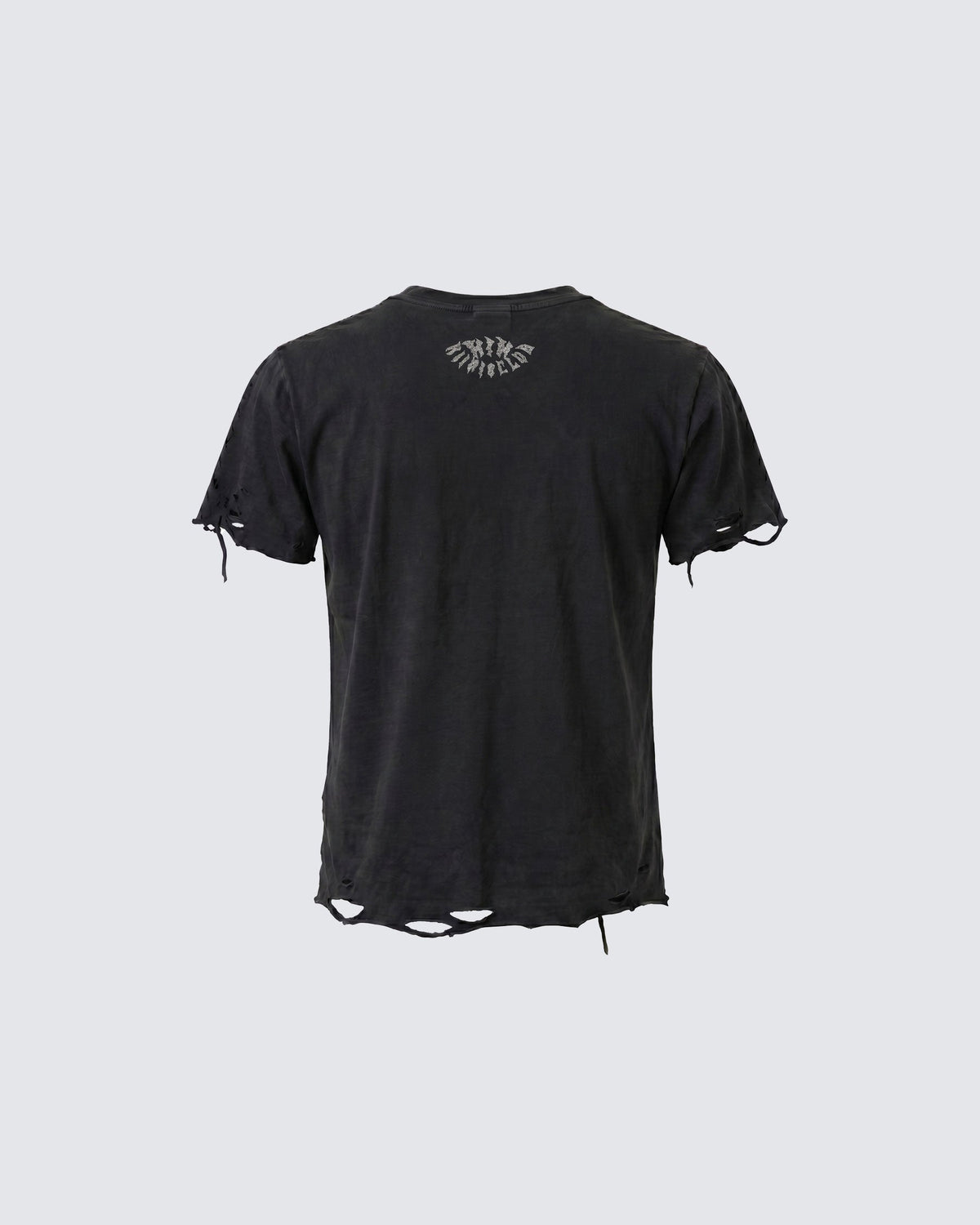 KIIKIO-New Y2K Distressed Union Graphic Washed Black T-Shirt