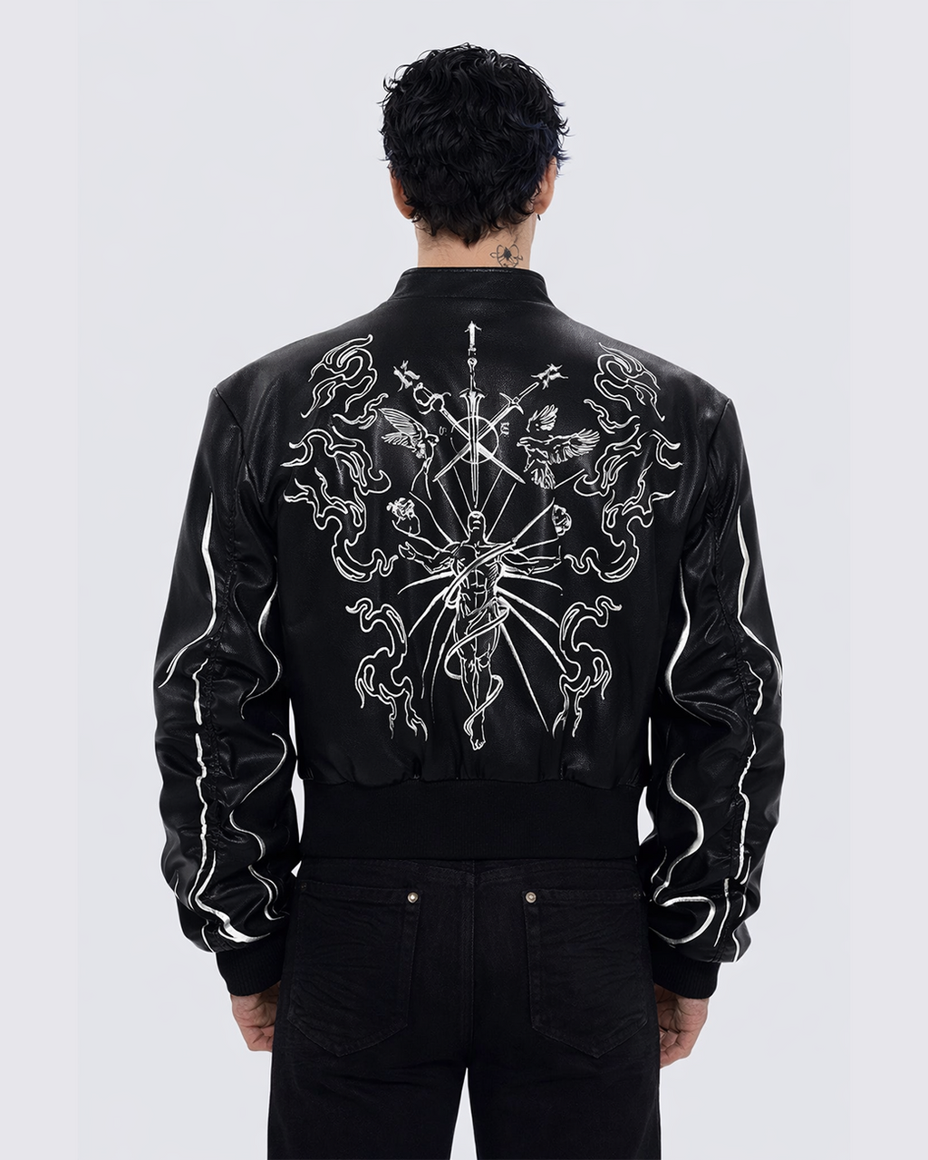 'Ascension Path' Embroidered Moto Jacket