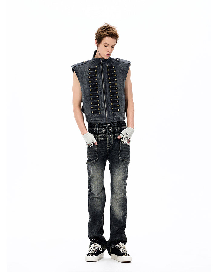 New Napoleon Denim Vest Jacket