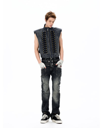New Napoleon Denim Vest Jacket