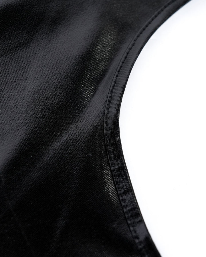 Matte Coated Racerback Cropped New Tank Top