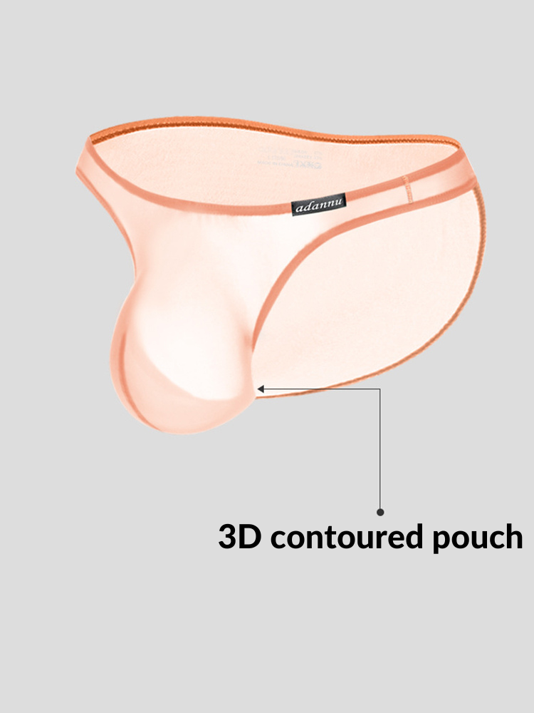 Men's Sheer Low-Rise Bikini with Contoured Pouch