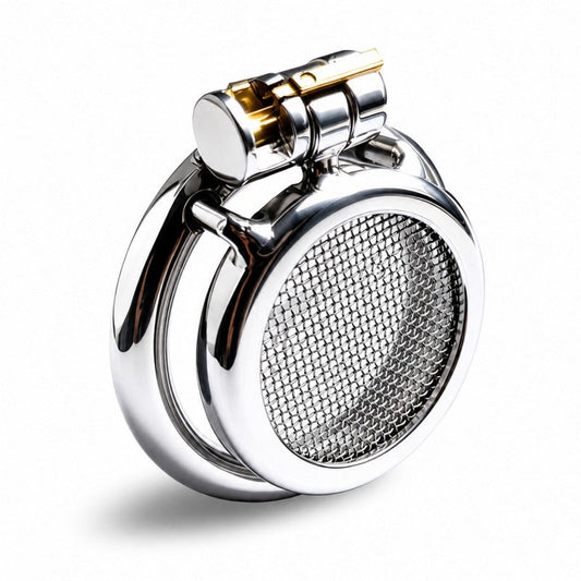 Stainless Steel Mesh Chastity Cage – Breathable Medical Grade Metal Design