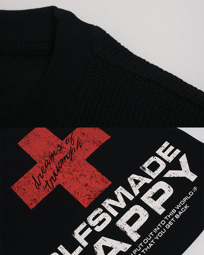 New Gothic Cross Graphic  Black Streetwear T-Shirt