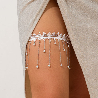 Lace Pearl Leg Halo