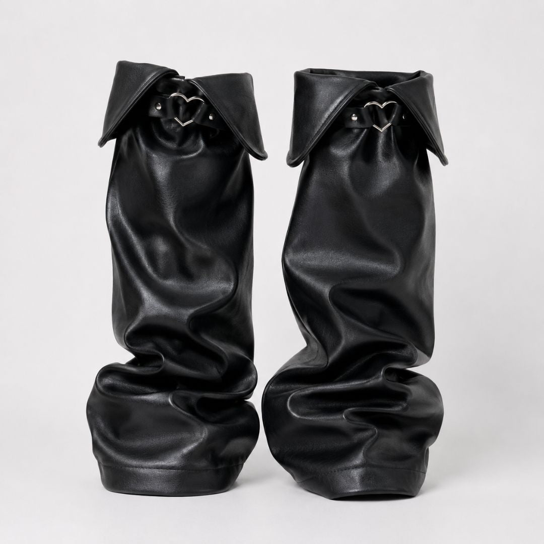 Heartbound Leather Leg Warmers