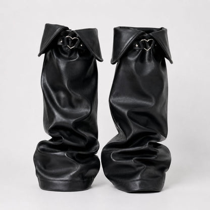 Heartbound Leather Leg Warmers