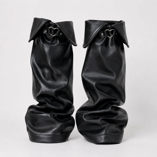 Heartbound Leather Leg Warmers