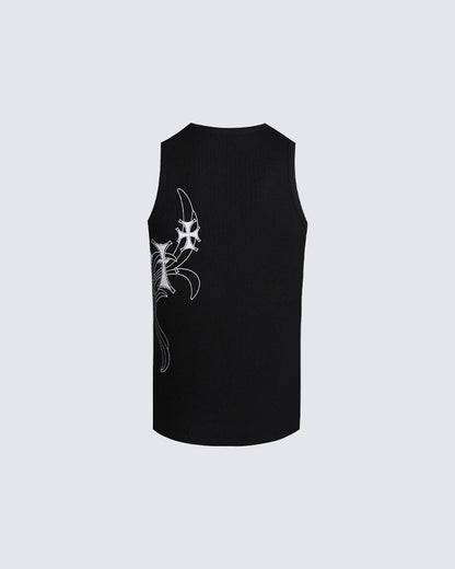 American Street Hip-Hop Slim Cross Tank Top New