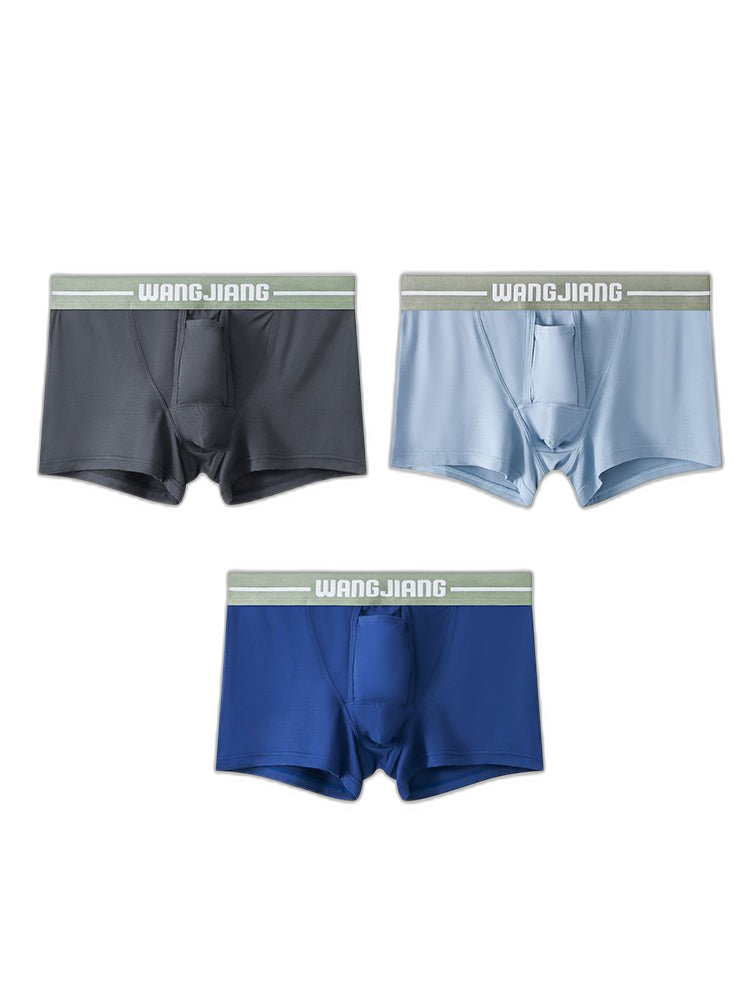 3 Pack Men’s Breathable Trunks with Front Pouch
