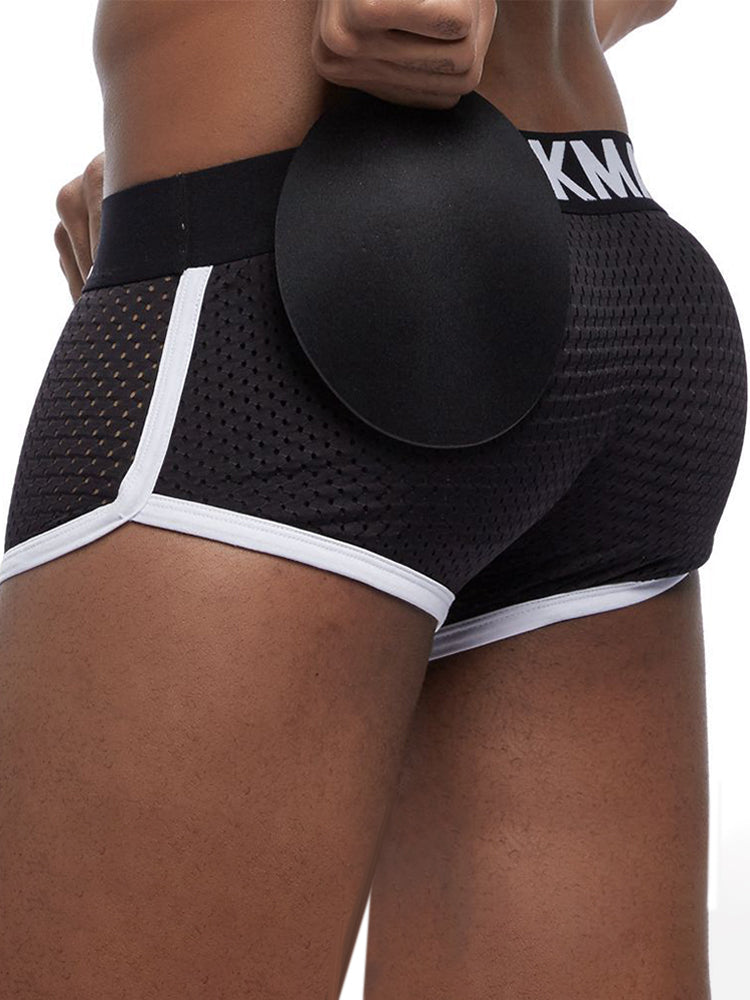 3D Padded Push Up Mesh Buttocks Boxer Briefs